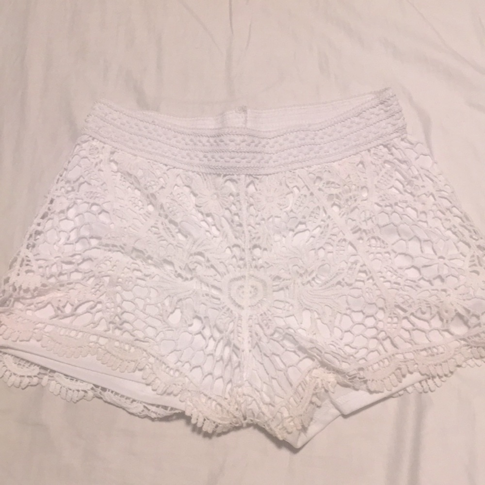 White Lace Shorts